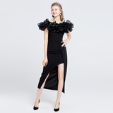 Sexy Spaghetti Strap Ruffles Long Dress