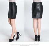 New 2017 Fashion High Quality Leather Skirt Black