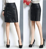 High Quality Women Pencil Leather Sexy Black Skirt