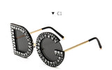 New Crystal Oversized Round DG Sunglasses