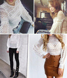 Casual White Lace Top Blouse