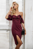 Beautiful Off shoulder ruffle Bodycon Dress