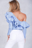 Elegant One Shoulder Long Sleeve Fashion Blouse