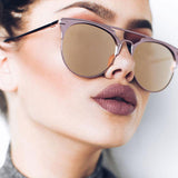 Luxury Vintage Cat Round Mirror Sunglasses
