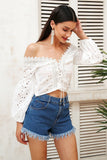 Sexy Off Shoulder White Lace Blouse Top