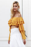 Sexy Off Shoulder Long Sleeve Top blouse