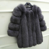 Artifical Elegant Faux Fur Jacket