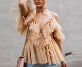 Irresistible Strap ruffles blouse