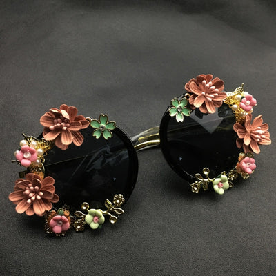 New Fashion Baroque Flower Sunglasses