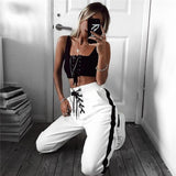 Casual Harem Pants Striped Side Trousers