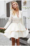 Elegant Saches Turndown Collar Dress