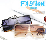 Oversize Flat Top Square Gradient Lens Shades